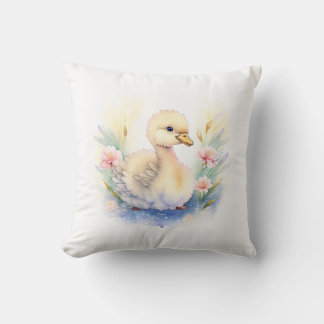 Vintage Cute Ducky Throw Pillow