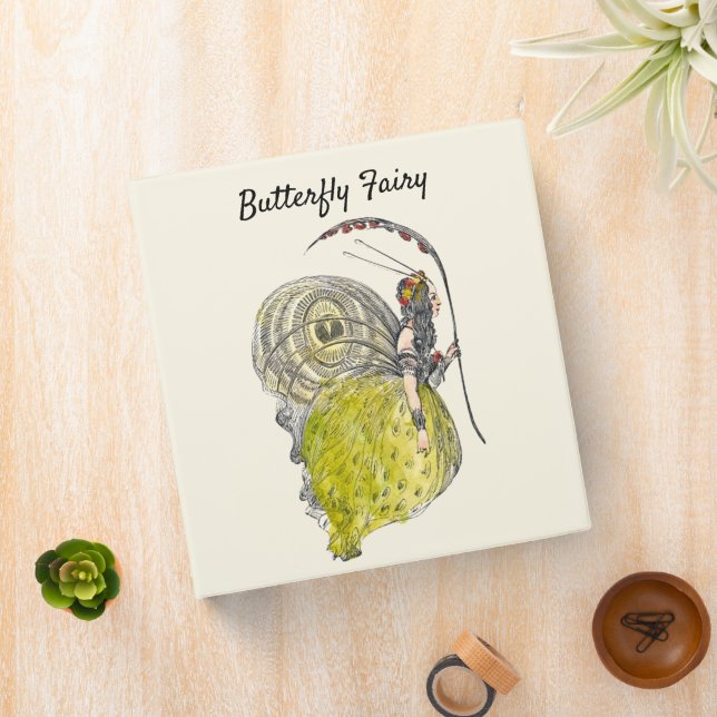 Vintage Cute Fantasy Butterfly Fairy with Wings Binder (In Situ)