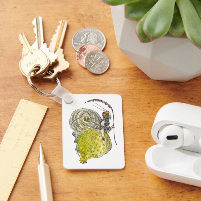 Vintage Cute Fantasy Butterfly Fairy with Wings Keychain (Desk)