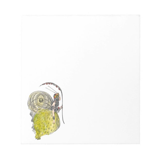 Vintage Cute Fantasy Butterfly Fairy with Wings Notepad (Front)