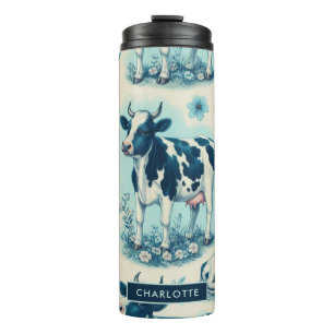 Vintage Cute Farm Cow Seamless Thermal Tumbler