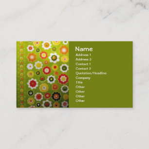 Vintage Cute Flower Power Retro Wallpaper Business Card