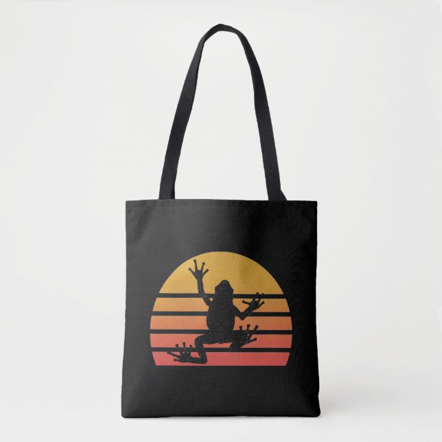 Vintage Cute Frog Tote Bag (Front)