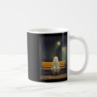 Vintage Cute Ghost Waiting Sitting On Chair Hallow Coffee Mug