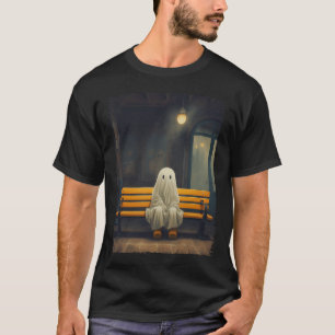 Vintage Cute Ghost Waiting Sitting On Chair Hallow T-Shirt