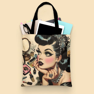Vintage Cute Goth Pin Up Tote Bag