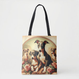 Vintage Cute Italian Greyhound Painting Tote Bag