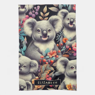 Vintage Cute Koala Painting Kitchen Towel