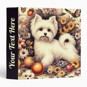 Vintage Cute Maltese Binder