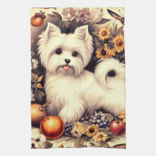 Vintage Cute Maltese Kitchen Towel