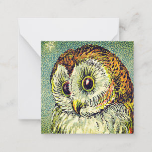 Vintage cute owl illustration card