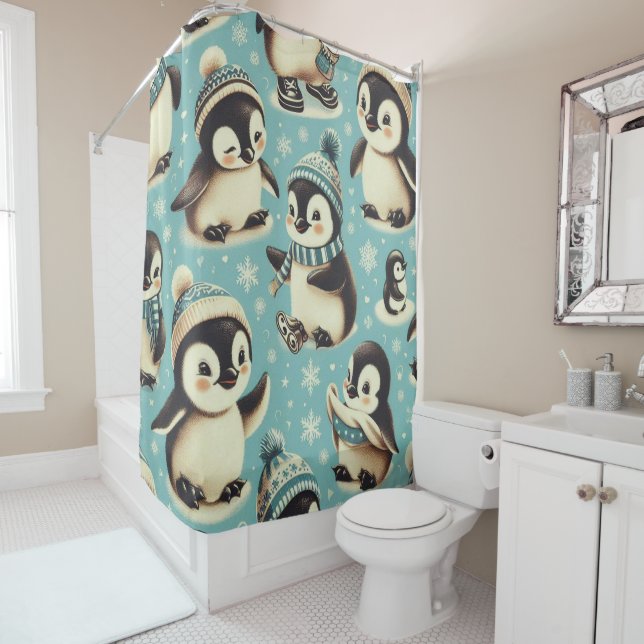 Vintage Cute Penguin Pattern (In Situ)