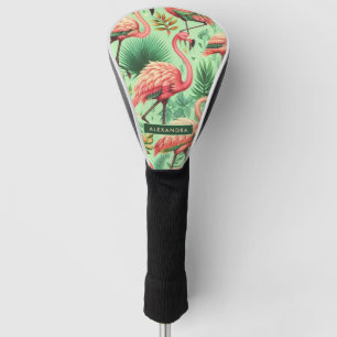 Vintage Cute Pink Flamingos Golf Head Cover