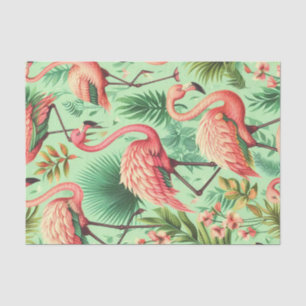 Vintage Cute Pink Flamingos Tissue Paper