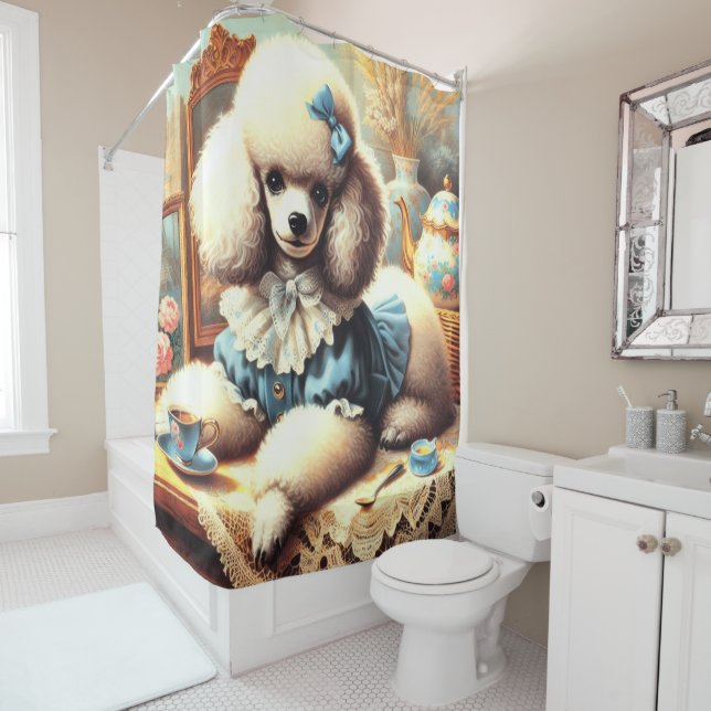 Vintage Cute Poodle Painting (In Situ)