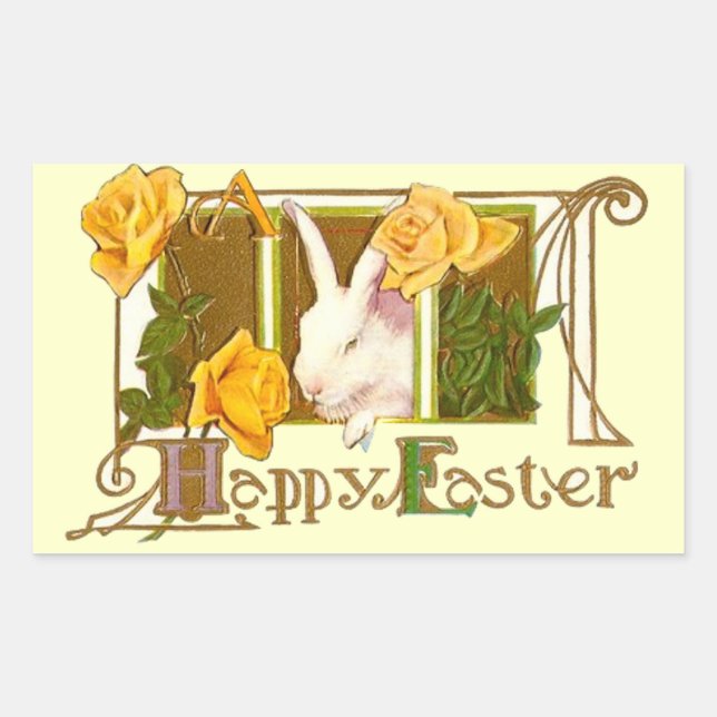 Vintage Cute rabbit Easter  Sticker (Front)