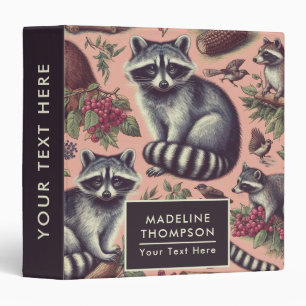 Vintage Cute Racoon Binder