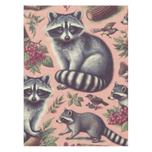 Vintage Cute Racoon Tablecloth