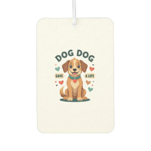 Vintage Cute Rescue Dog Save A Life Cartoon Puppy  Air Freshener