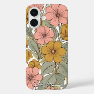 Vintage Cute Retro Groovy Hippie Flowers iPhone 16 Case