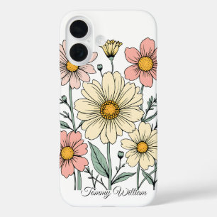 Vintage Cute Retro Groovy Hippie Flowers  iPhone 16 Case