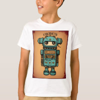 vintage cute robot radio cassette old dirty