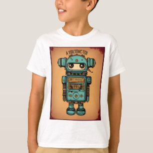 vintage cute robot radio cassette old dirty T-Shirt