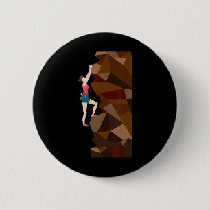Vintage Cute Rock Climbing Tee Gifts For Women Gir 2 Inch Round Button