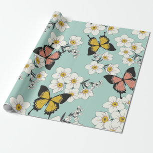 Vintage cute romantic seamless wild flowers patter wrapping paper