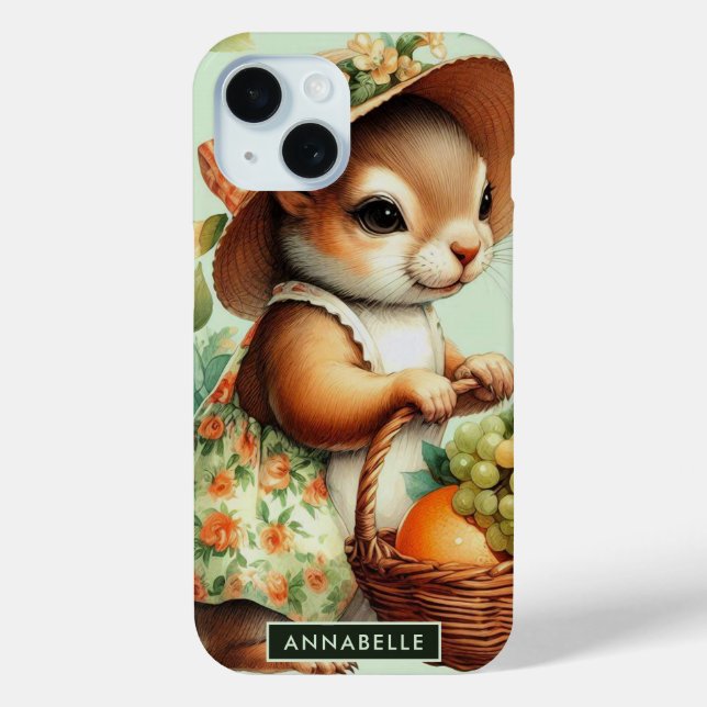 Vintage Cute Squirrel Painting Case-Mate iPhone Case (Back)