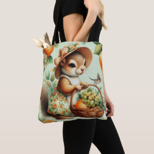 Vintage Cute Squirrel Painting Tote Bag