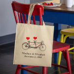 Vintage Cute Tandem Bicycle Custom Wedding Tote Bag<br><div class="desc">Vintage Cute Tandem Bicycle Custom Wedding Tote Bag</div>