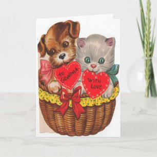 Vintage Cute Valentine's Day Card for Grandma