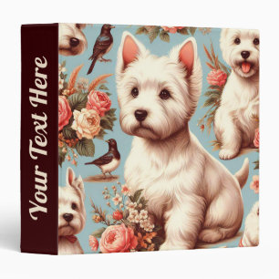 Vintage Cute West Highland White Terrier Binder