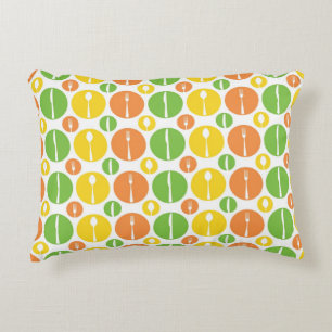 Vintage Cutlery Pattern Accent Pillow