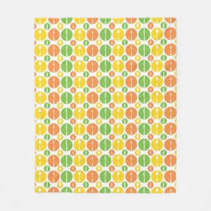 Vintage Cutlery Pattern Fleece Blanket