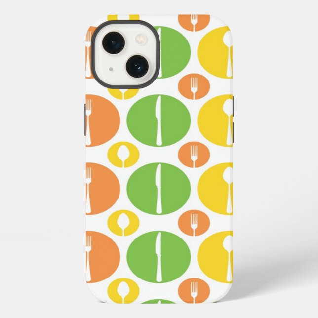 Vintage Cutlery Pattern iPhone Case (Back)