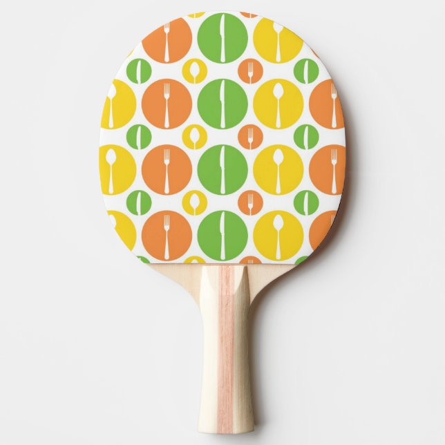 Vintage Cutlery Pattern Ping Pong Paddle (Front)