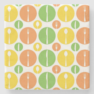 Vintage Cutlery Pattern Stone Coaster