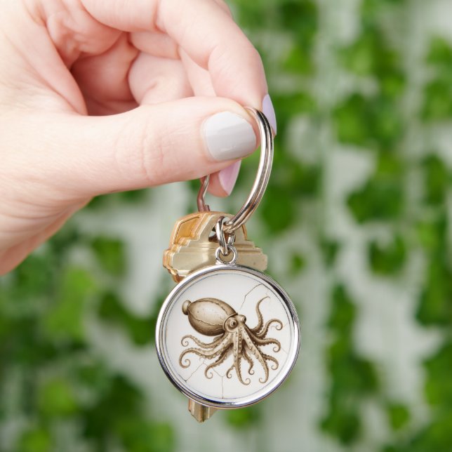 Vintage Cuttlefish Keychain (Hand)