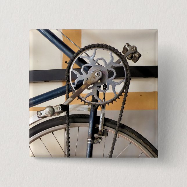 VINTAGE CYCLE 2 INCH SQUARE BUTTON (Front)