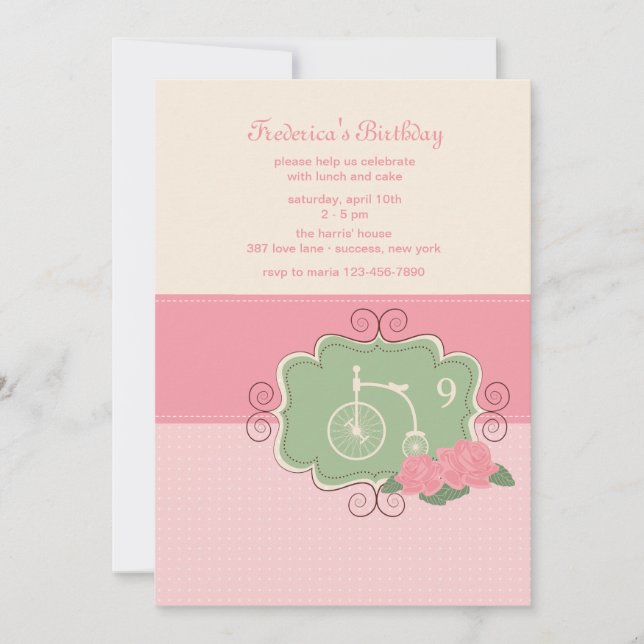 Vintage Cycle Invitation (Front)