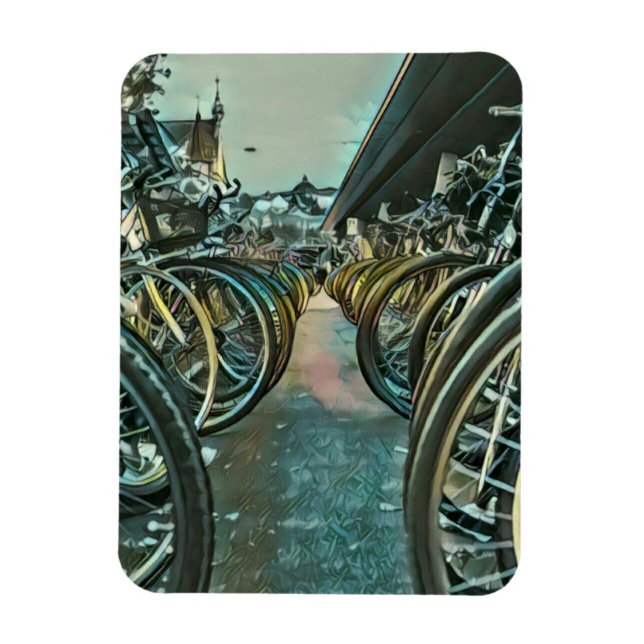 Vintage cycling artwork magnet (Vertical)