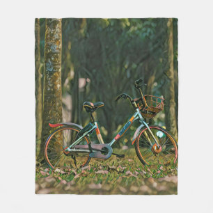 vintage cycling gifts fleece blanket