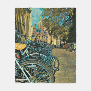 Vintage cycling gifts fleece blanket