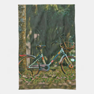 vintage cycling gifts kitchen towel