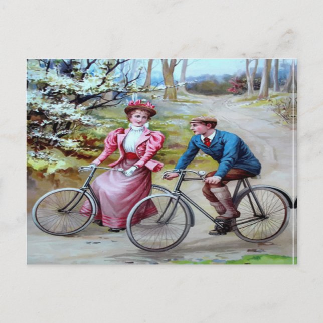 Vintage Cyclists Postcard (Front)