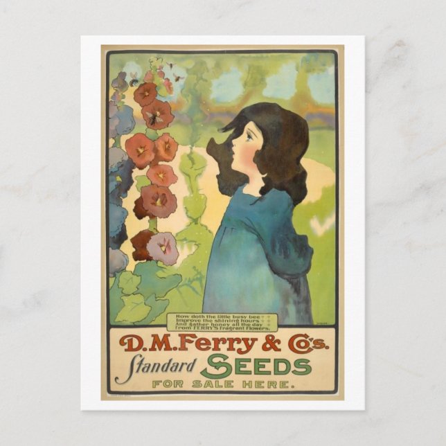 Vintage D. M. Ferry & Co. Seeds Advertisement Postcard (Front)
