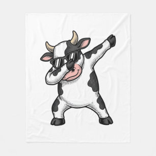 Vintage Dabbing Cow Sunglasses Graphic Shirt_1 Fleece Blanket