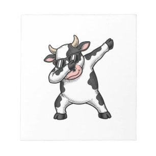 Vintage Dabbing Cow Sunglasses Graphic Shirt_1 Notepad